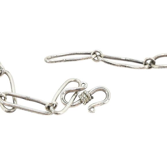 Sterling Silver Bezel Set Smoky Quartz Amethyst Organic Freeform Bib Necklace - Picture 5 of 6